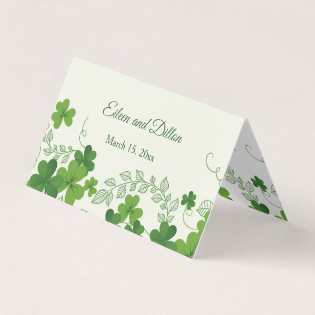 Irish Kleeblatt Wedding Vielen Dank Visitenkarten (Vorderseite)