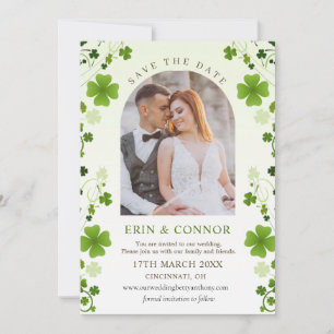 Irish Kleeblatt Wirbel Hochzeit Speichern Sie das  Save The Date