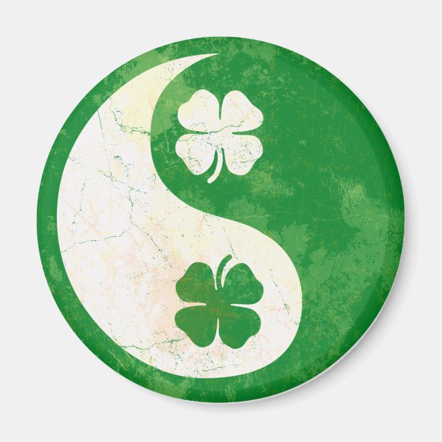 Irish Kleeblatt Yin Yang Magnet (Vorne)