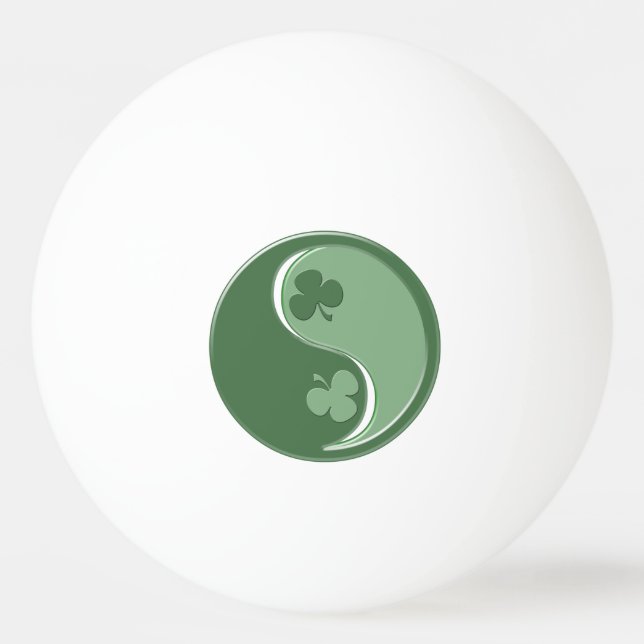 Irish Kleeblatts Yin Yang and Frog Tischtennisball (Vorderseite)