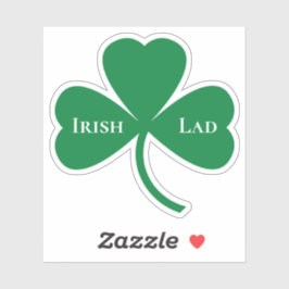 Irish Lad auf grünem Kleeblatt Aufkleber