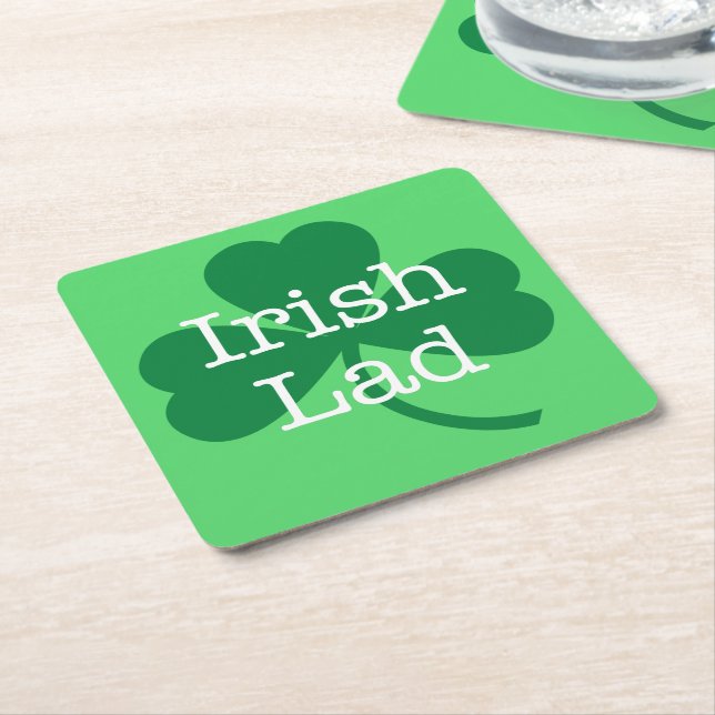 Irish Lad Green Kleeblatt St. Patrick's Day Party Rechteckiger Pappuntersetzer (angewinkelt)