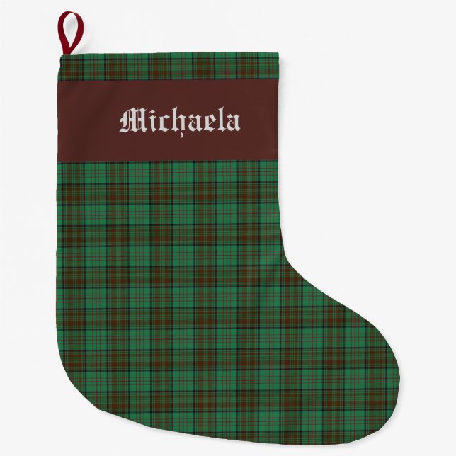 Irish Landkreis Dublin Tartan Großer Weihnachtsstrumpf (Vorderseite)