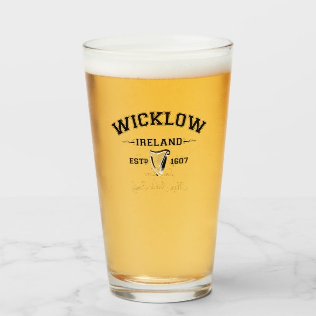 Irish Landkreis Wicklow Irland Personalisiert Text Glas (Vorne (Gefüllt))