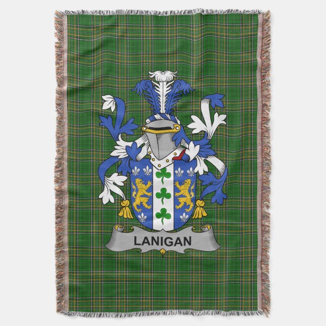 Irish Lanigan oder O_Lenigan Coat of Arms Family C Decke (Vorderseite Vertikal)