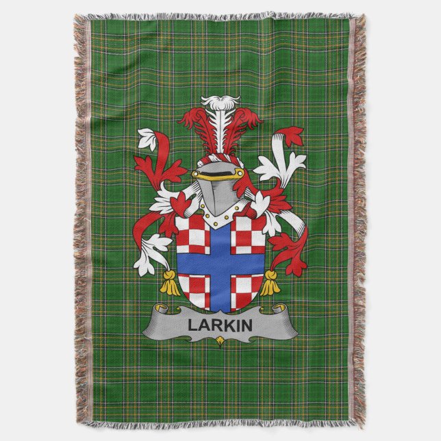 Irish Larkin oder O_Larkin Coat of Arms Family Cre Decke (Vorderseite Vertikal)