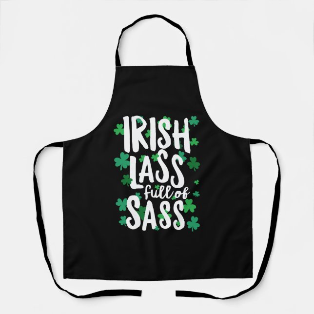 Irish Lass full sass St Patricks Day Schürze (Vorderseite)