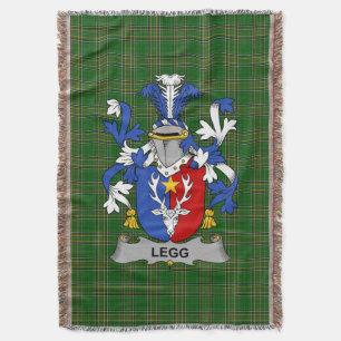 Irish Legg oder Legge Coat of Arms Familienwappen Decke