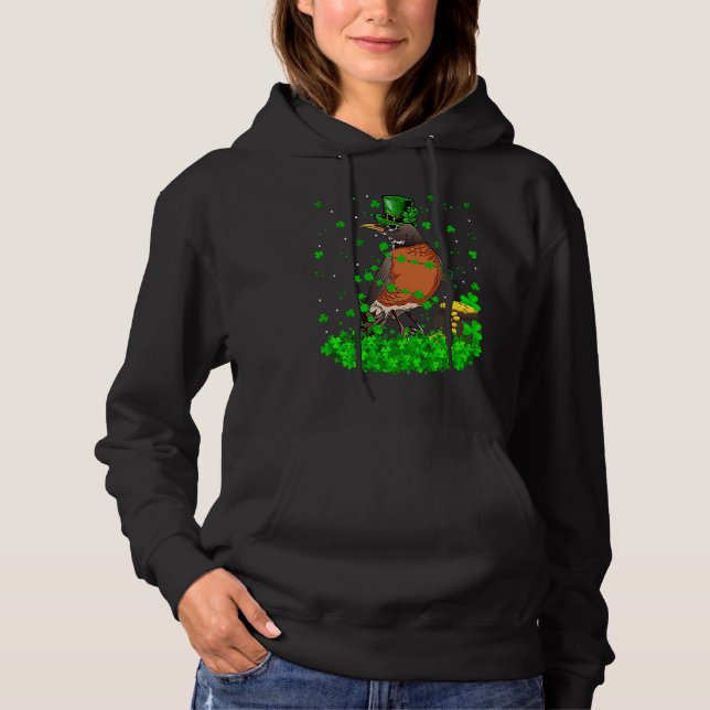 Irish Leprechaun American Robin Bird St Patrick's  Hoodie (Vorderseite)