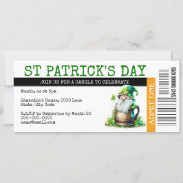 Irish Leprechaun Bierpass Ticket Party Einladung