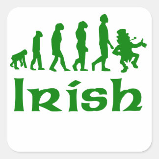 Irish Leprechaun Evolution Quadratischer Aufkleber