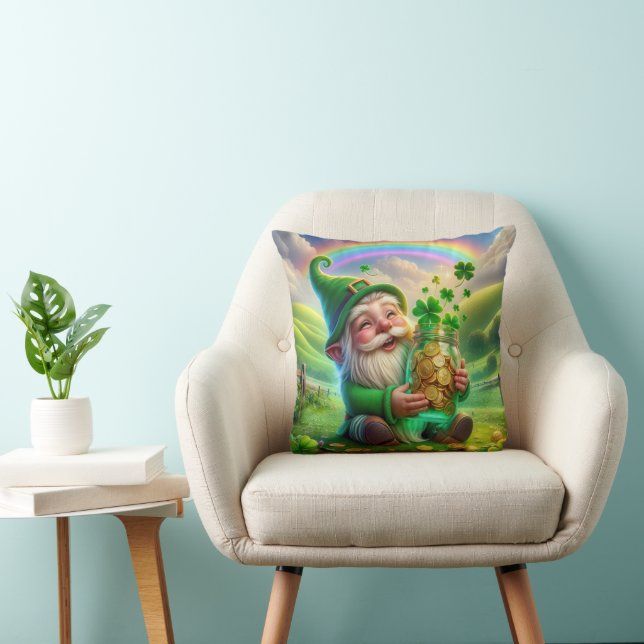 Irish Leprechaun mit Goldmünzen Kissen (Stuhl )