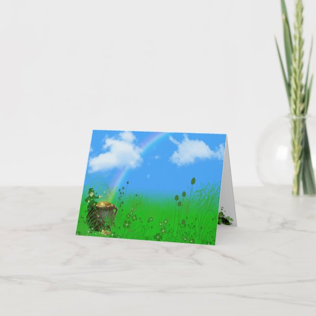 Irish Leprechaun on Gold Karte (Vorderseite)