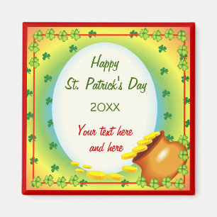 Irish Leprechaun Pot of Gold Magnet