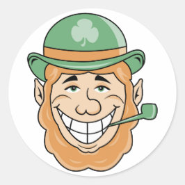 Irish Leprechaun Runder Aufkleber