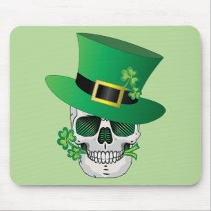 Irish Leprechaun Skull Mousepad
