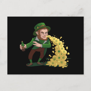 Irish Leprechaun Tossing Lucky Cookies Funny Postkarte