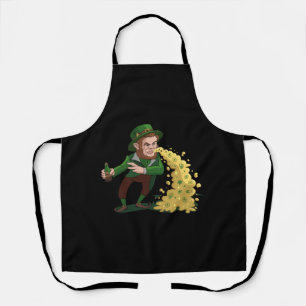 Irish Leprechaun Tossing Lucky Cookies Funny Schürze