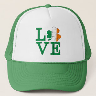 Irish Liebe Distressed Tricolor Kleeblatt St Paddy Truckerkappe