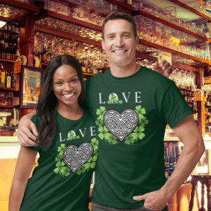 Irish LIEBE Kleeblatt & Celtic Knot T-Shirt