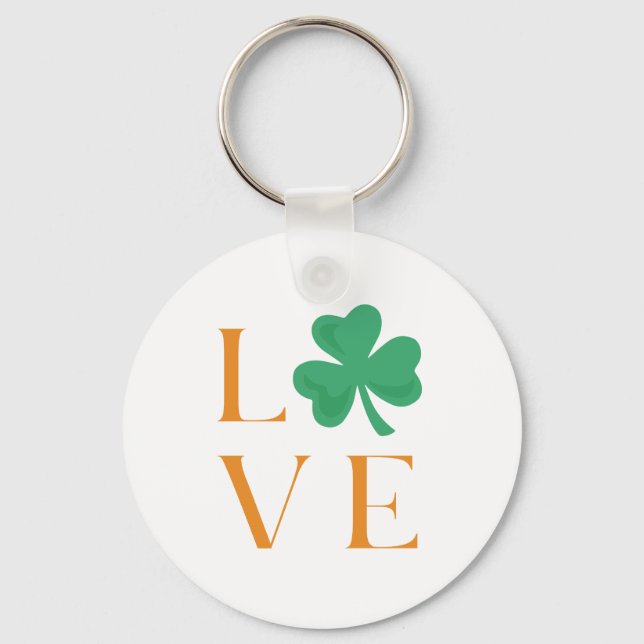 Irish Liebe Kleeblatt St Patrick's Day Schlüsselanhänger (Vorderseite)