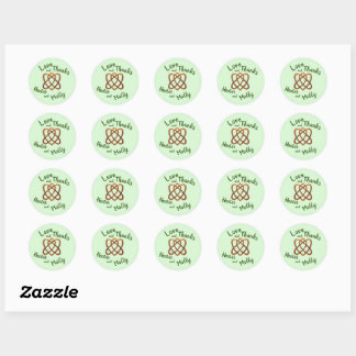 Irish Liebe Knot, 2 Herzen gespielt Runder Aufkleber