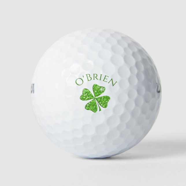 Irish Luck Clover Mit Monogramm Golf Balls Golfball (Vorderseite)