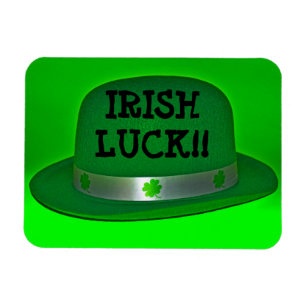 IRISH LUCK Green Derby Hat Magnet