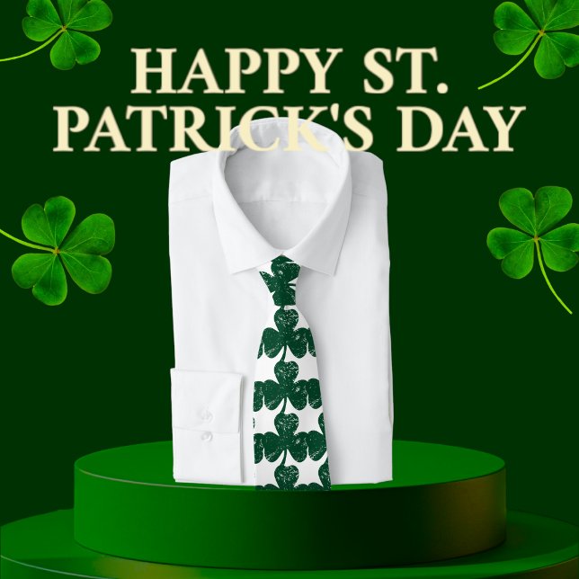 Irish Luck Stylish Grunge Clover Leaf Krawatte (Irish Luck Stylish Grunge Clover Leaf Neck Tie)