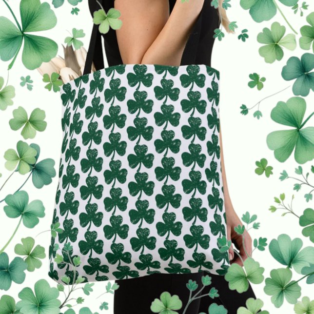 Irish Luck Trendy Grunge Clover Leaf Tasche (Irish Luck Trendy Grunge Clover Leaf Tote Bag)