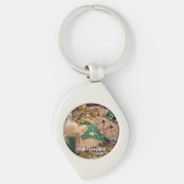 Irish Lucky Cat Photo Humor Metal Keychain Schlüsselanhänger