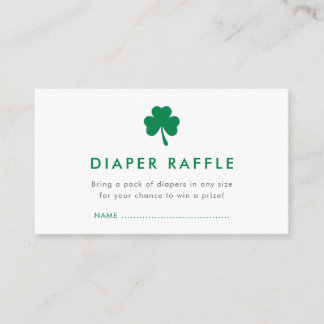 Irish Lucky Charm Diaper Raffle Baby Dusche Begleitkarte