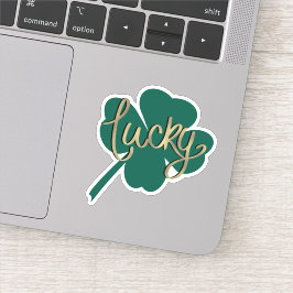 Irish Lucky Clover St Patricks Day Script Aufkleber