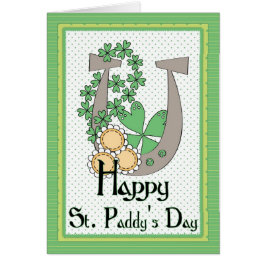 Irish Lucky Horseshoe Happy St. Paddy's Day Card
