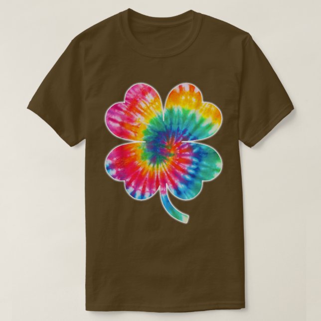 Irish Lucky Kleeblatt Gefärbte Krawatte Clover St  T-Shirt (Design vorne)