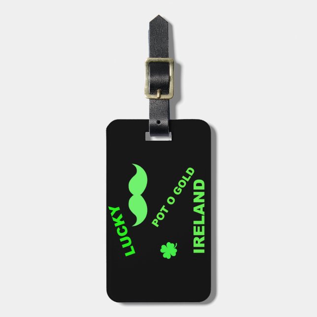 Irish Lucky Pot o Gold Quotes Gepäckanhänger (Vorderseite vertikal)
