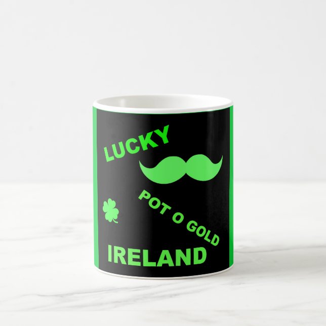 Irish Lucky Pot o Gold Quotes Kaffeetasse (Mittel)