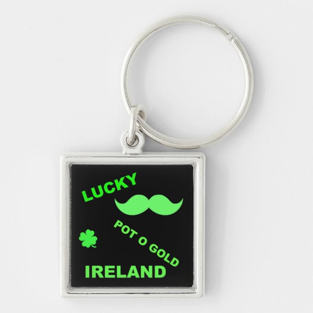 Irish Lucky Pot o Gold Quotes Schlüsselanhänger (Vorne)