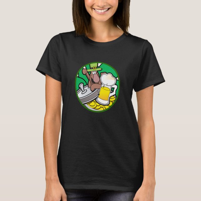 Irish lucky shamrock with beer mug St Patricks Day T-Shirt (Vorderseite)