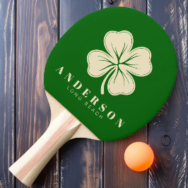 Irish Lucky Vierblättriges Kleeblatt mit dem Namen Tischtennis Schläger
