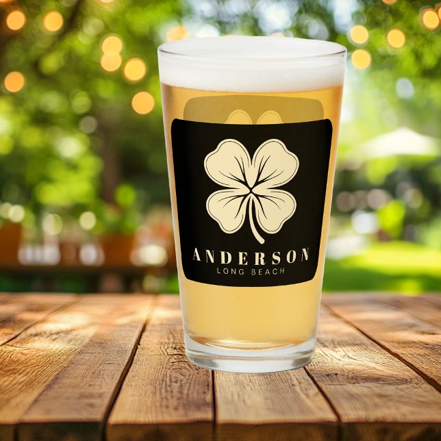 Irish Lucky Vierblättriges Kleeblatt mit Name Blac Glas (Von Creator hochgeladen)