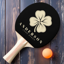 Irish Lucky Vierblättriges Kleeblatt mit Name Blac