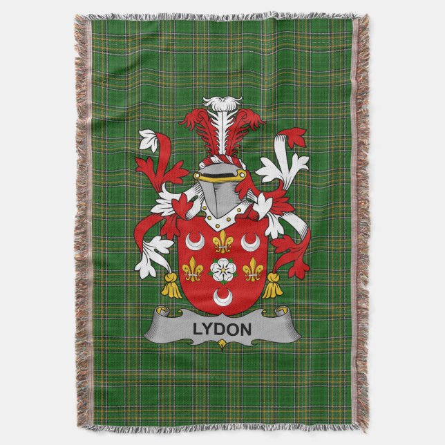 Irish Lydon oder Leyden Coat of Arms Familienwappe Decke (Vorderseite Vertikal)