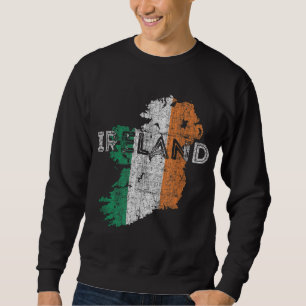 Irish Map and Flag Souvenir - Distressed Ireland Sweatshirt