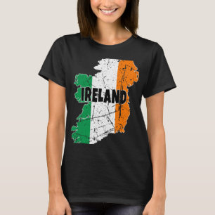 Irish Map Flag Souvenir beunruhigt Irland Men Wom T-Shirt