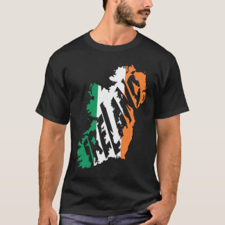 Irish Map Word Irland Flaggenfarbbuchstaben T-Shirt