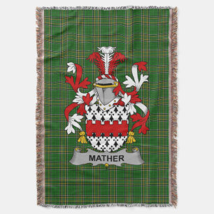 Irish Mather oder Mathers Coat of Arms Familienwap Decke