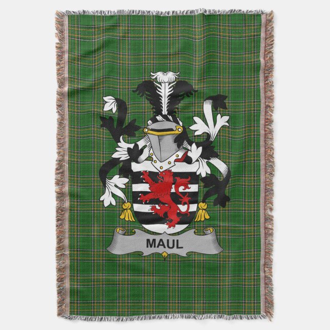 Irish Maul oder Maule Coat of Arms Familienwappen  Decke (Vorderseite Vertikal)