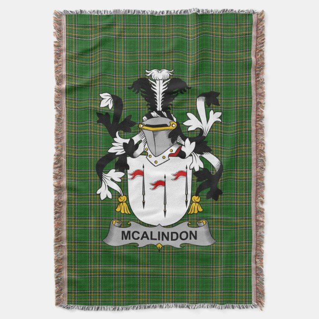 Irish McAlindon oder McAlindem Coat of Arms Family Decke (Vorderseite Vertikal)