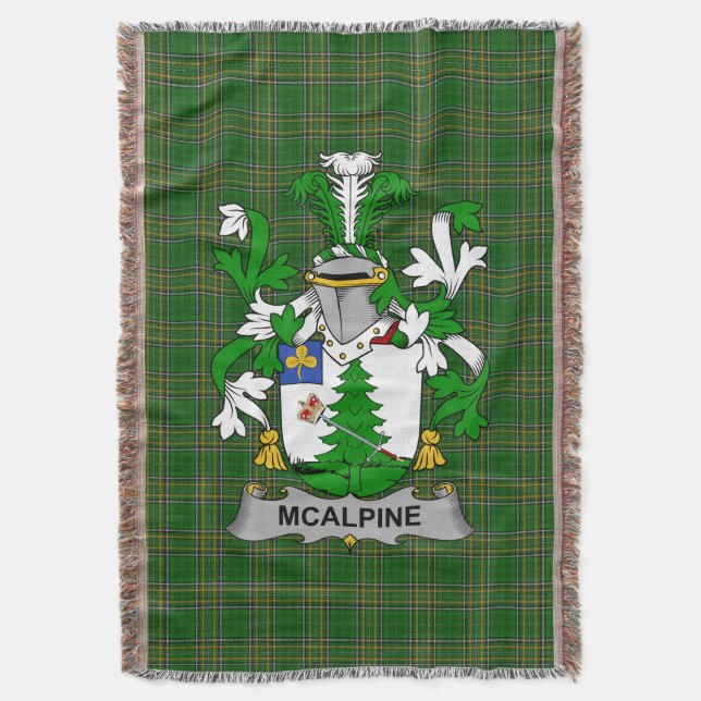 Irish McAlpine oder MacAlpin Coat of Arms Family C Decke (Vorderseite Vertikal)